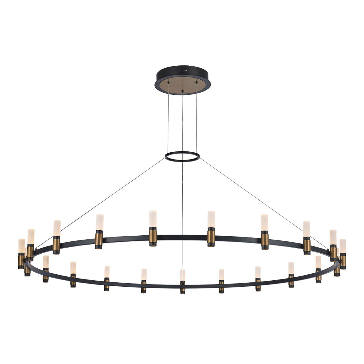 Roscoe 21 Light LED Chandelier 60", Black and Brass