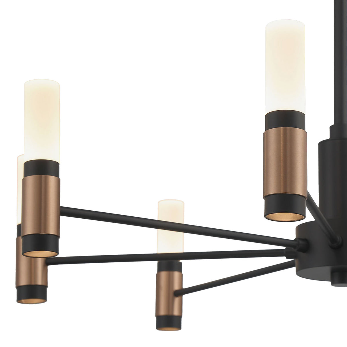 Roscoe 8 Light LED Chandelier 24", Black and Brass
