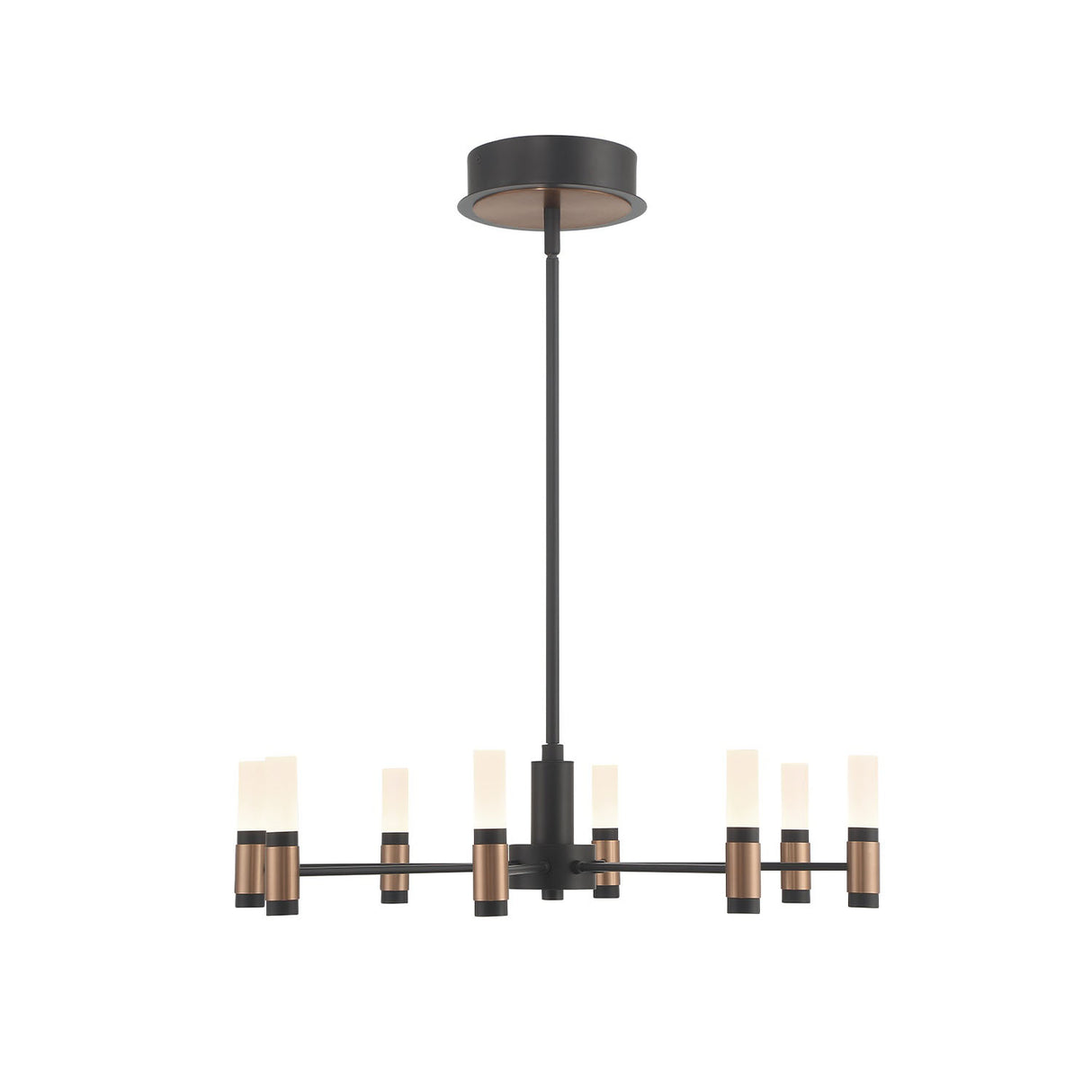 Roscoe 8 Light LED Chandelier 24", Black and Brass