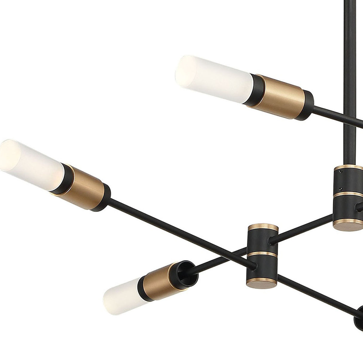 Roscoe 6 Light LED Chandelier 32", Black and Brass