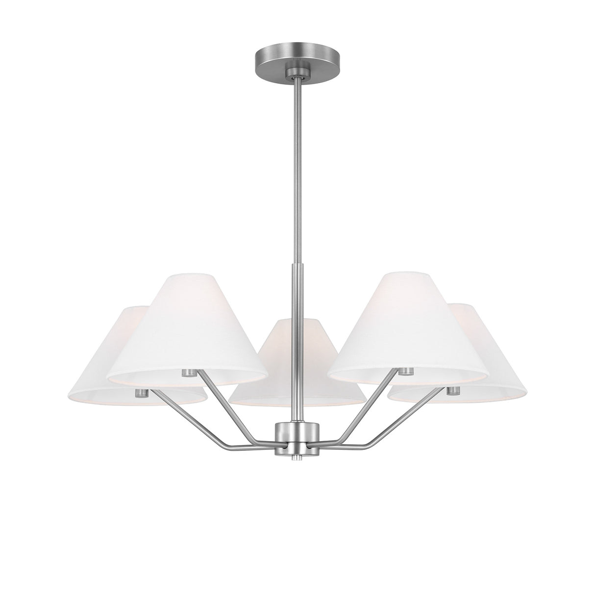 Wallace 5 Light Chandelier 30", Brushed Nickel