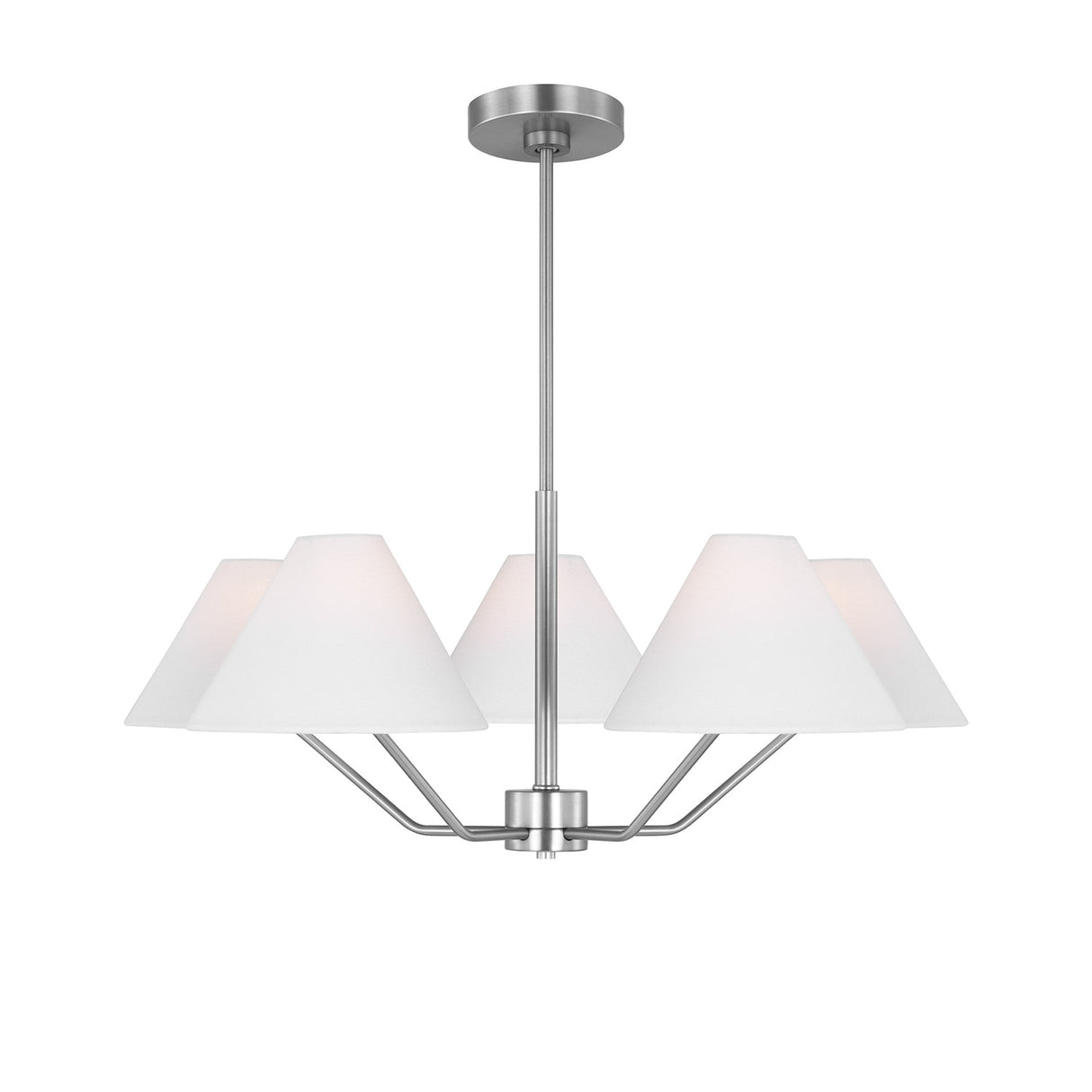Wallace 5 Light Chandelier 30", Brushed Nickel