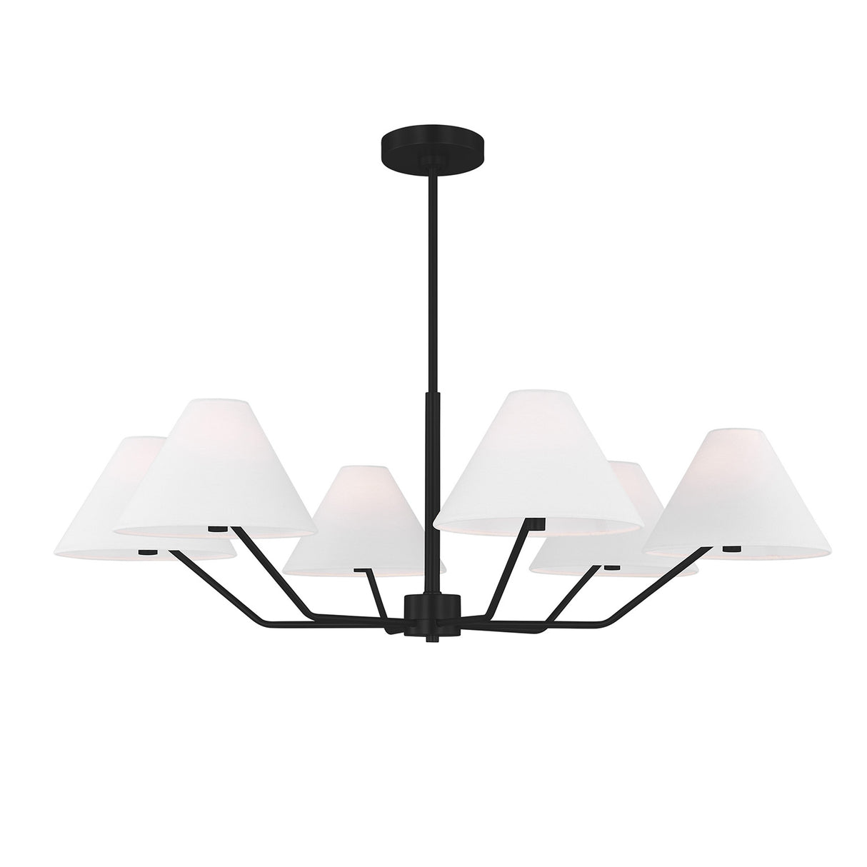 Wallace 6 Light Chandelier 38", Matte Black