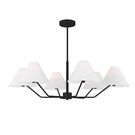 Wallace 6 Light Chandelier 38", Matte Black