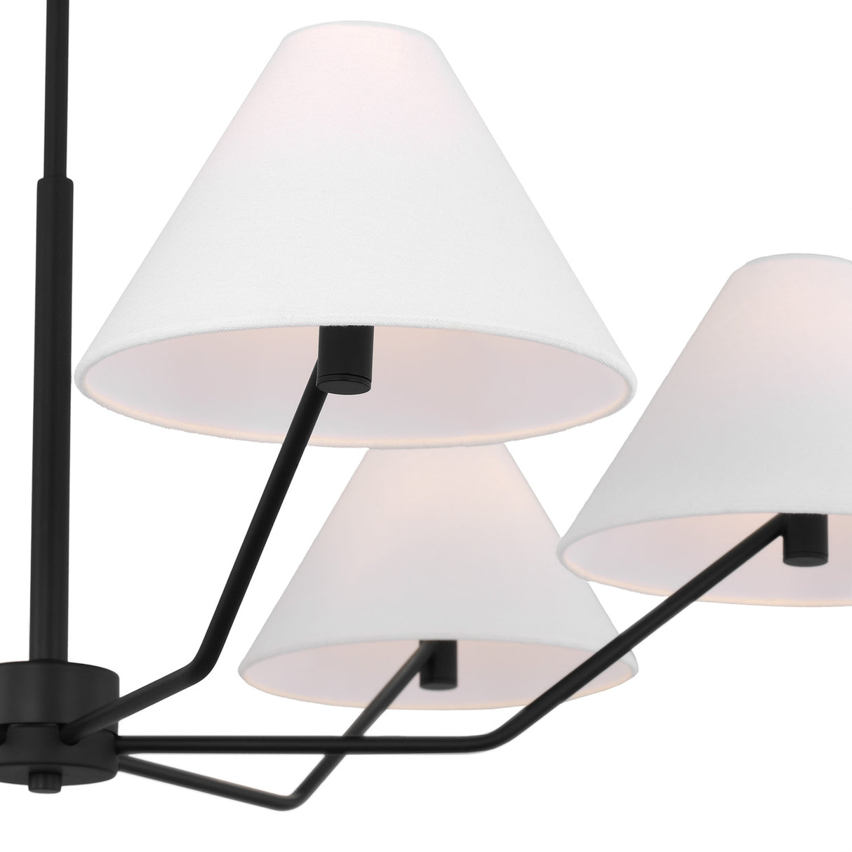 Wallace 6 Light Chandelier 38", Matte Black