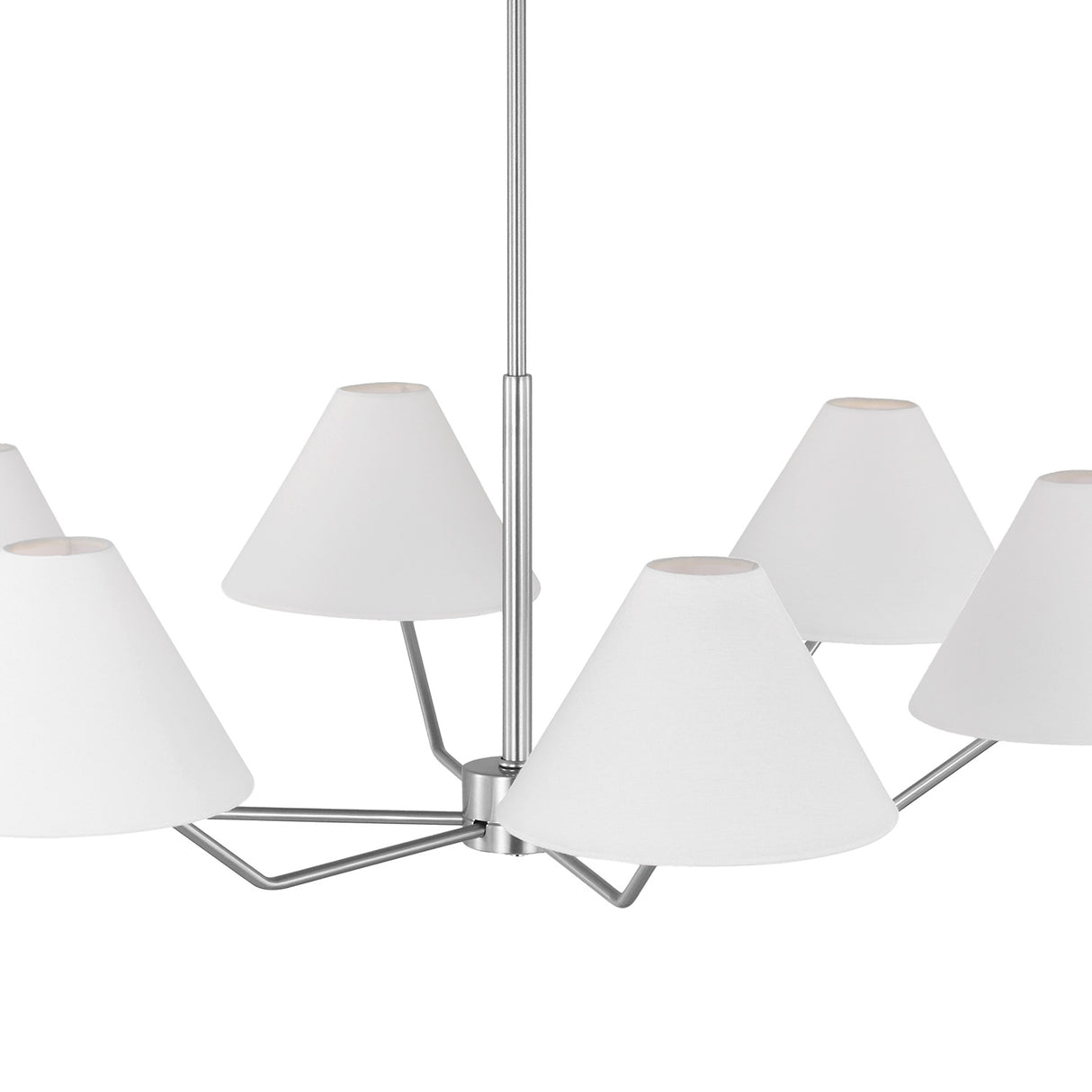 Wallace 6 Light Chandelier 38", Brushed Nickel