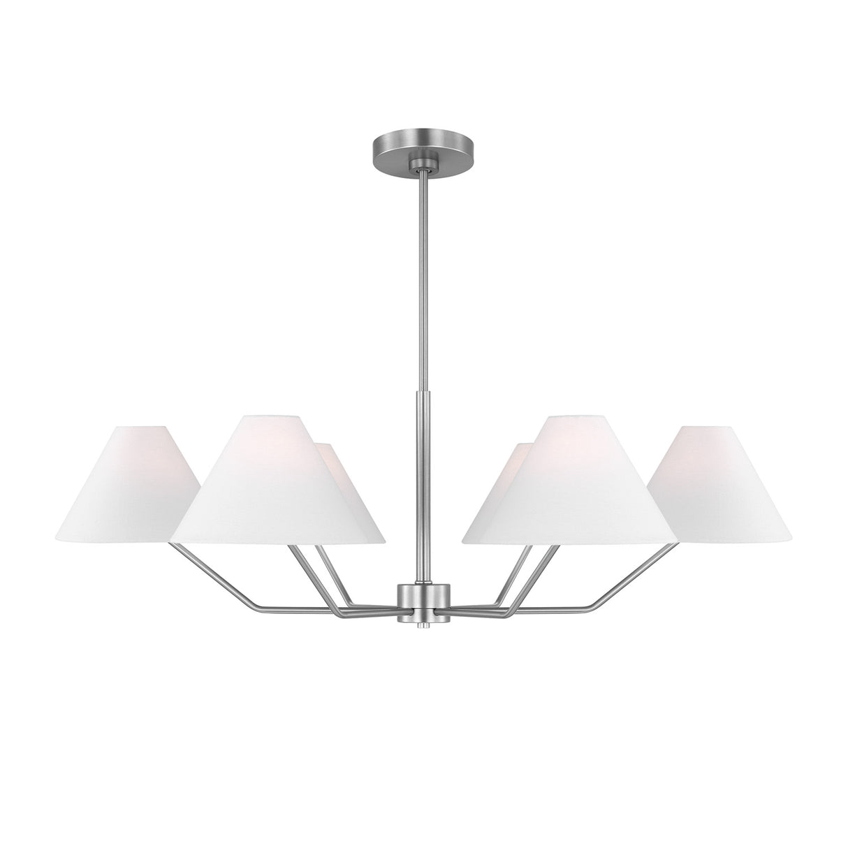 Wallace 6 Light Chandelier 38", Brushed Nickel