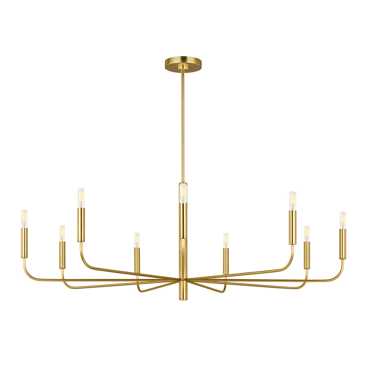 Thayer 9 Light Chandelier 48", Modern Brass