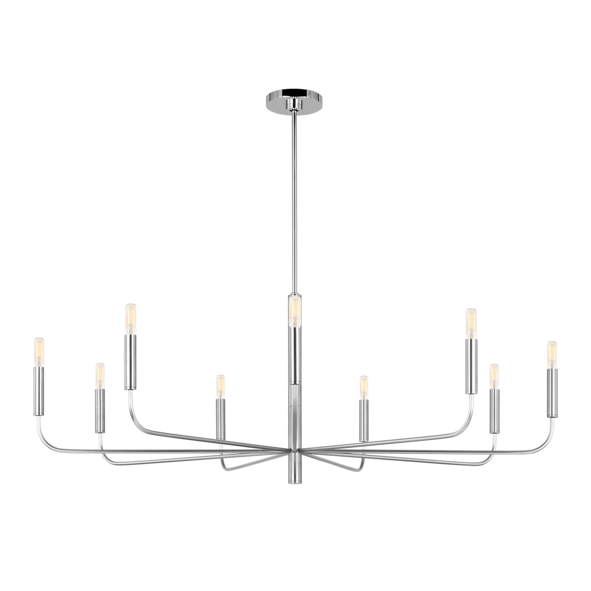 Thayer 9 Light Chandelier 48", Polished Nickel