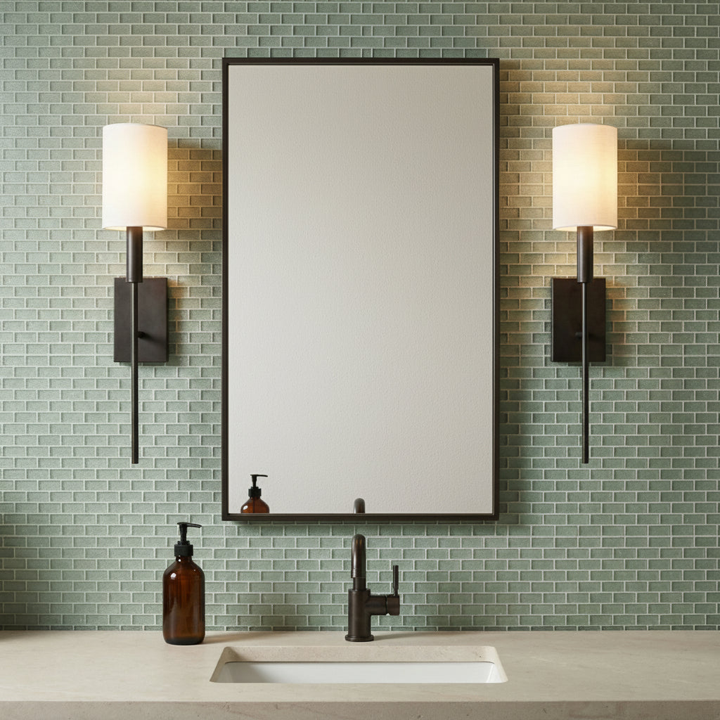 Thayer Wall Sconce 20" for Modern home with Dark Gray Siding