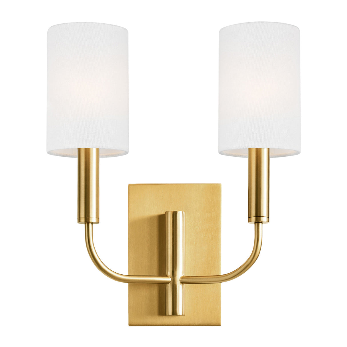 Thayer Double Wall Sconce 14", Modern Brass