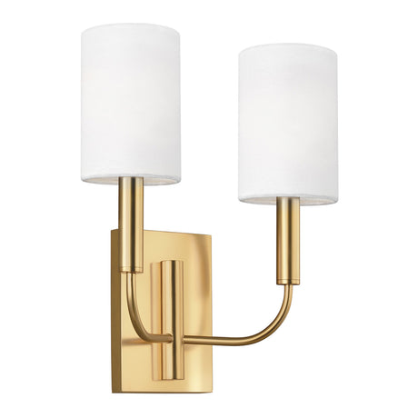 Thayer Double Wall Sconce 14", Modern Brass