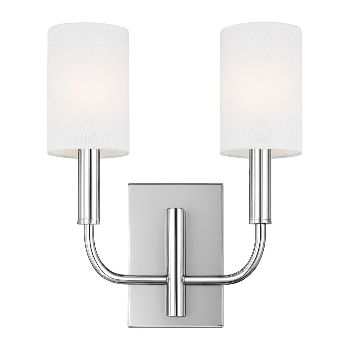 Thayer Double Wall Sconce 14", Polished Nickel