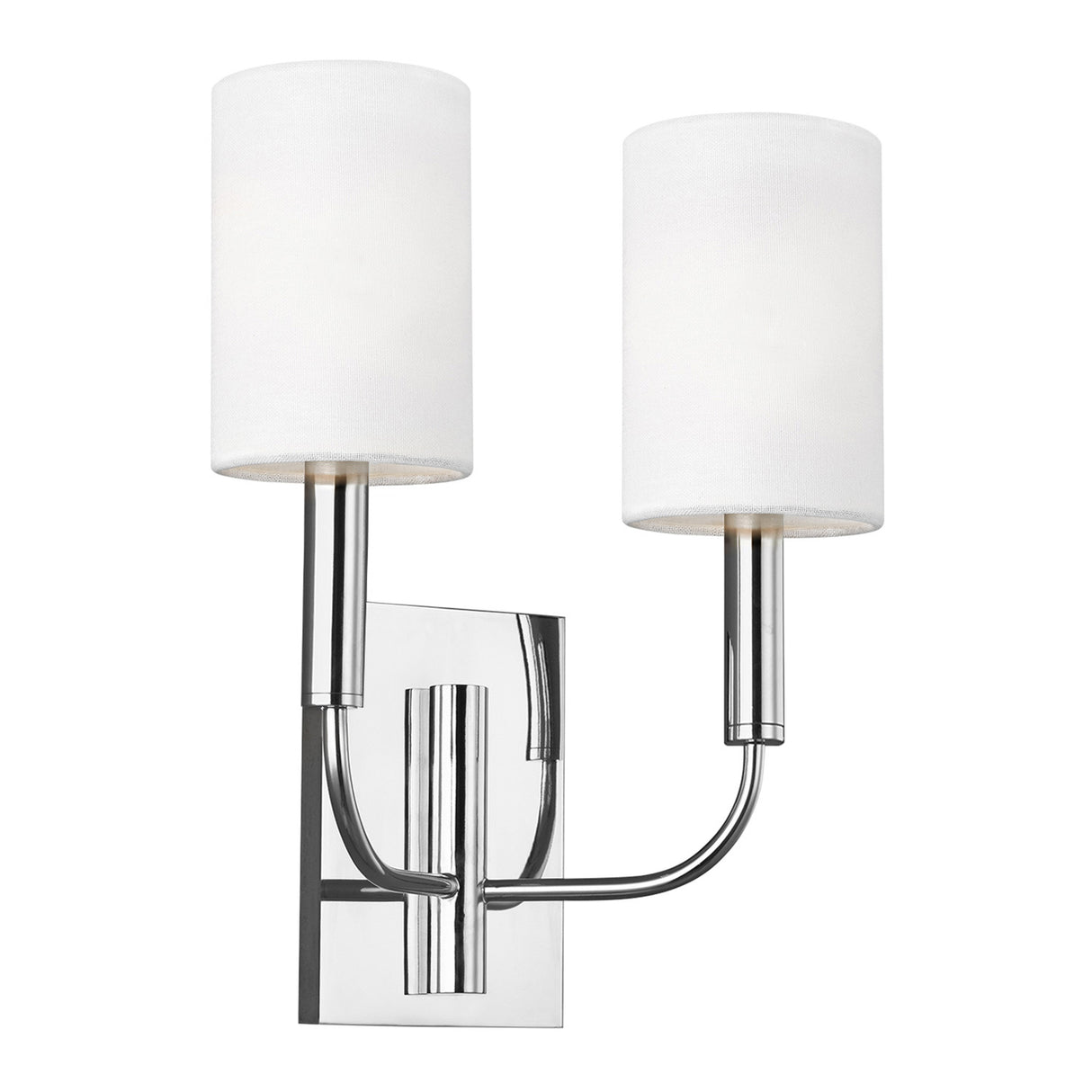 Thayer Double Wall Sconce 14", Polished Nickel