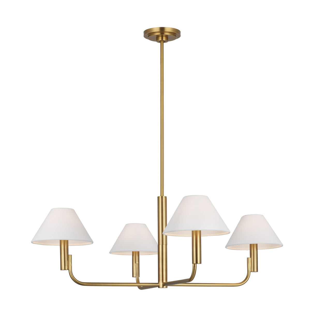Altair 4 Light Chandelier 34", Modern Brass