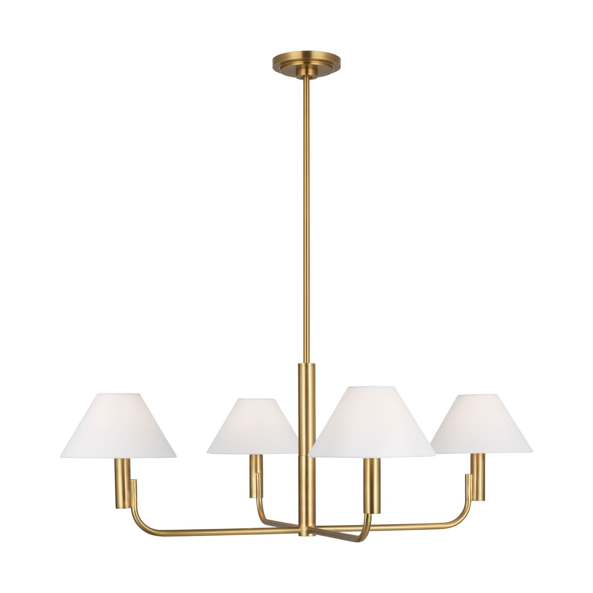 Altair 4 Light Chandelier 34", Modern Brass