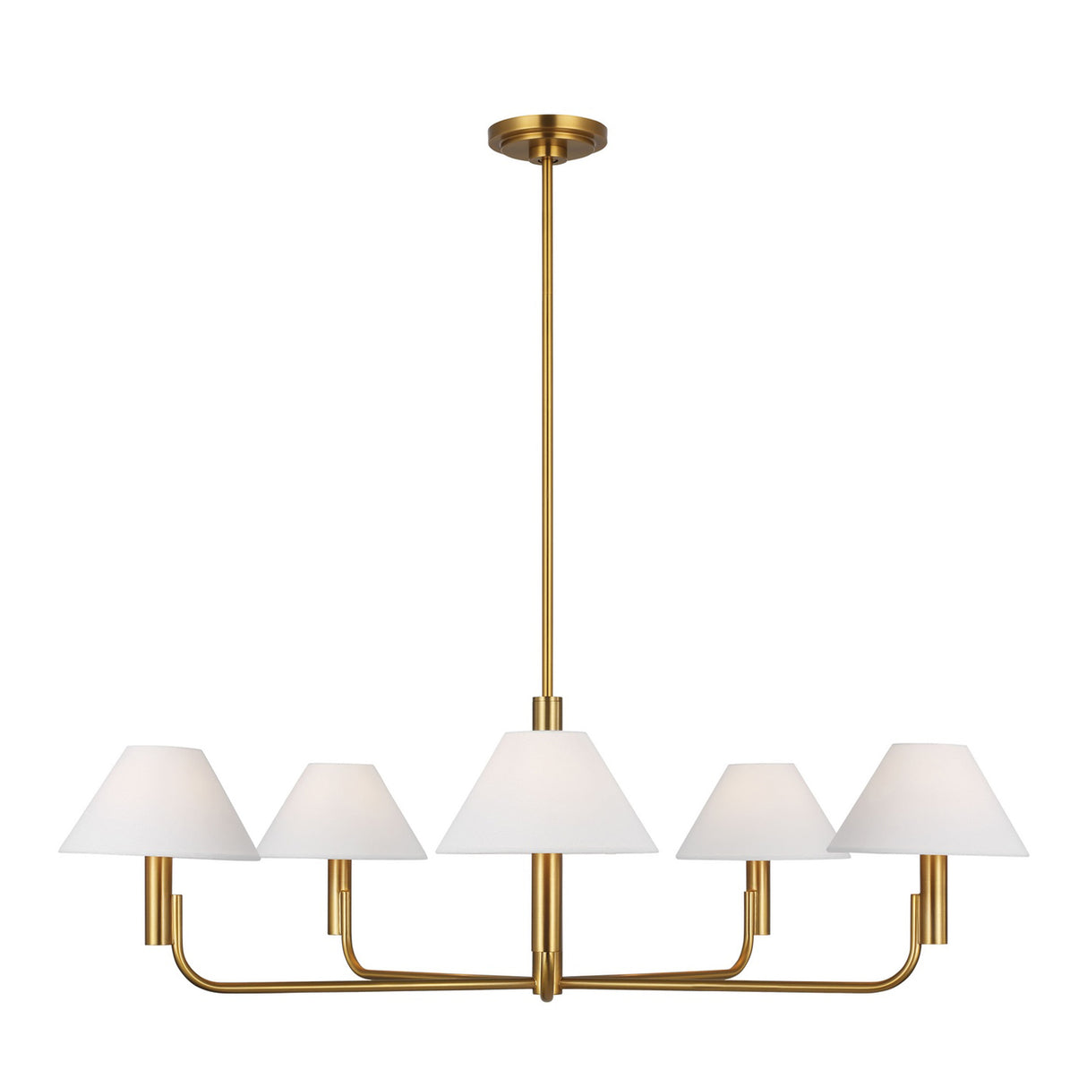 Altair 5 Light Chandelier 40", Modern Brass