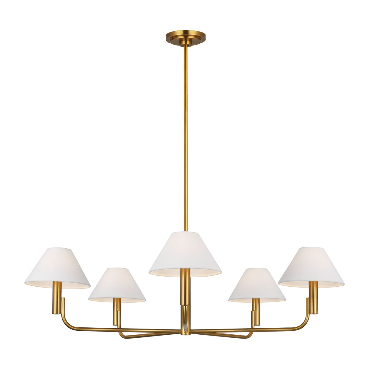 Altair 5 Light Chandelier 40", Modern Brass