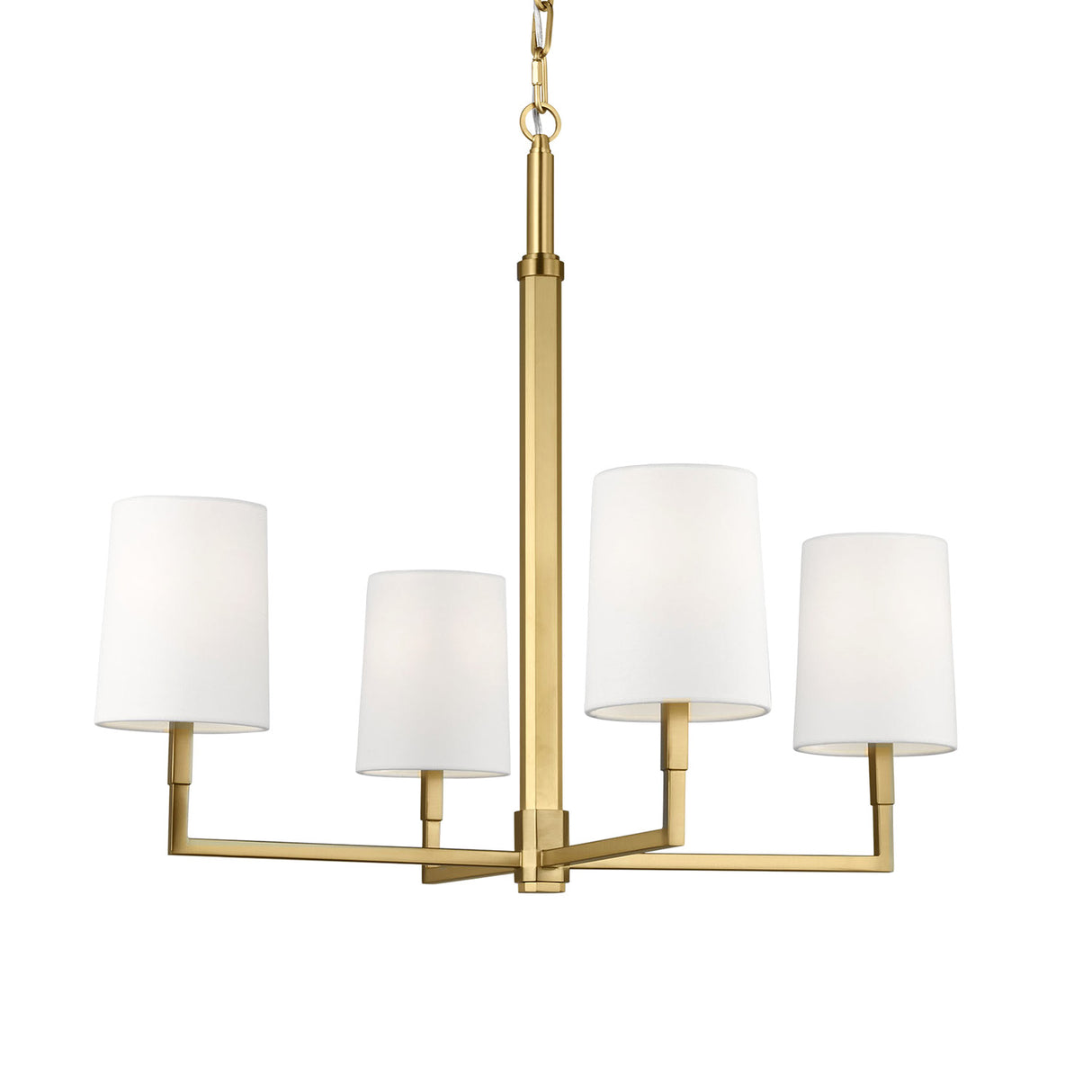 Andrew 4 Light Chandelier 27", Modern Brass