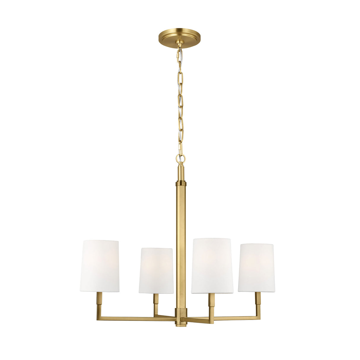 Andrew 4 Light Chandelier 27", Modern Brass