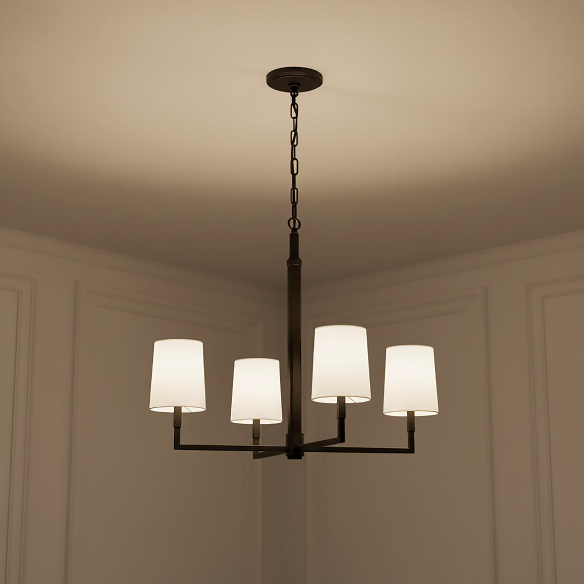 Andrew 4 Light Chandelier 27" for Transitional home with White Walls