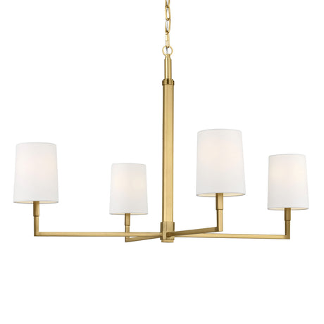 Andrew 4 Light Chandelier 36", Modern Brass