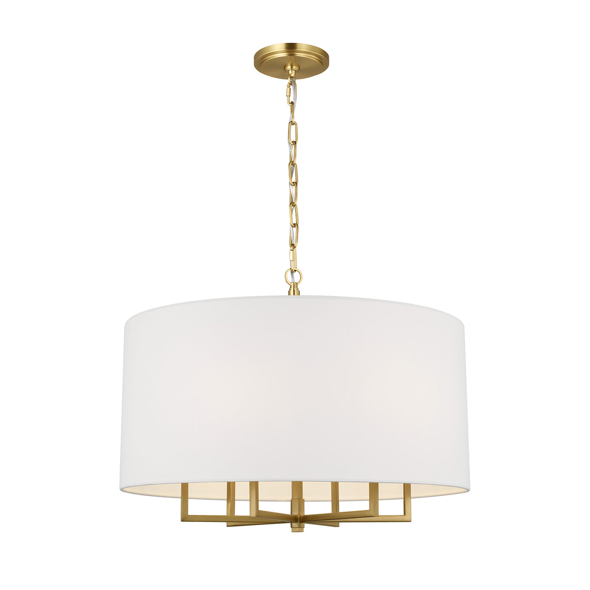 Andrew 6 Light Pendant 25", Modern Brass