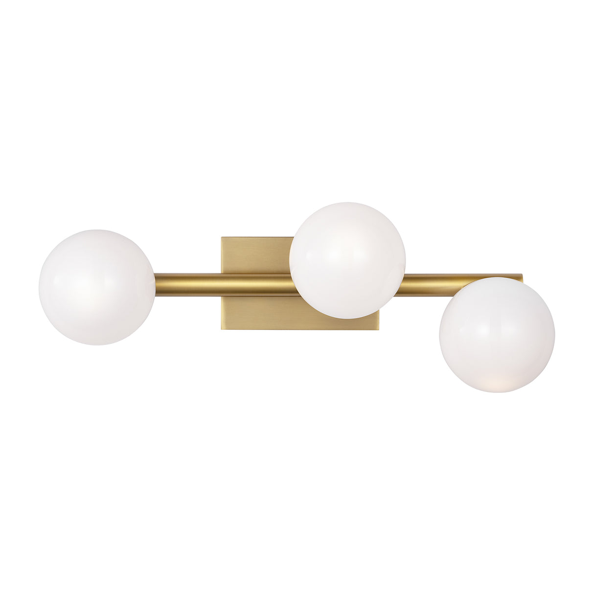 Veya 3 Light Wall Sconce 16", Modern Brass and Milk Glass