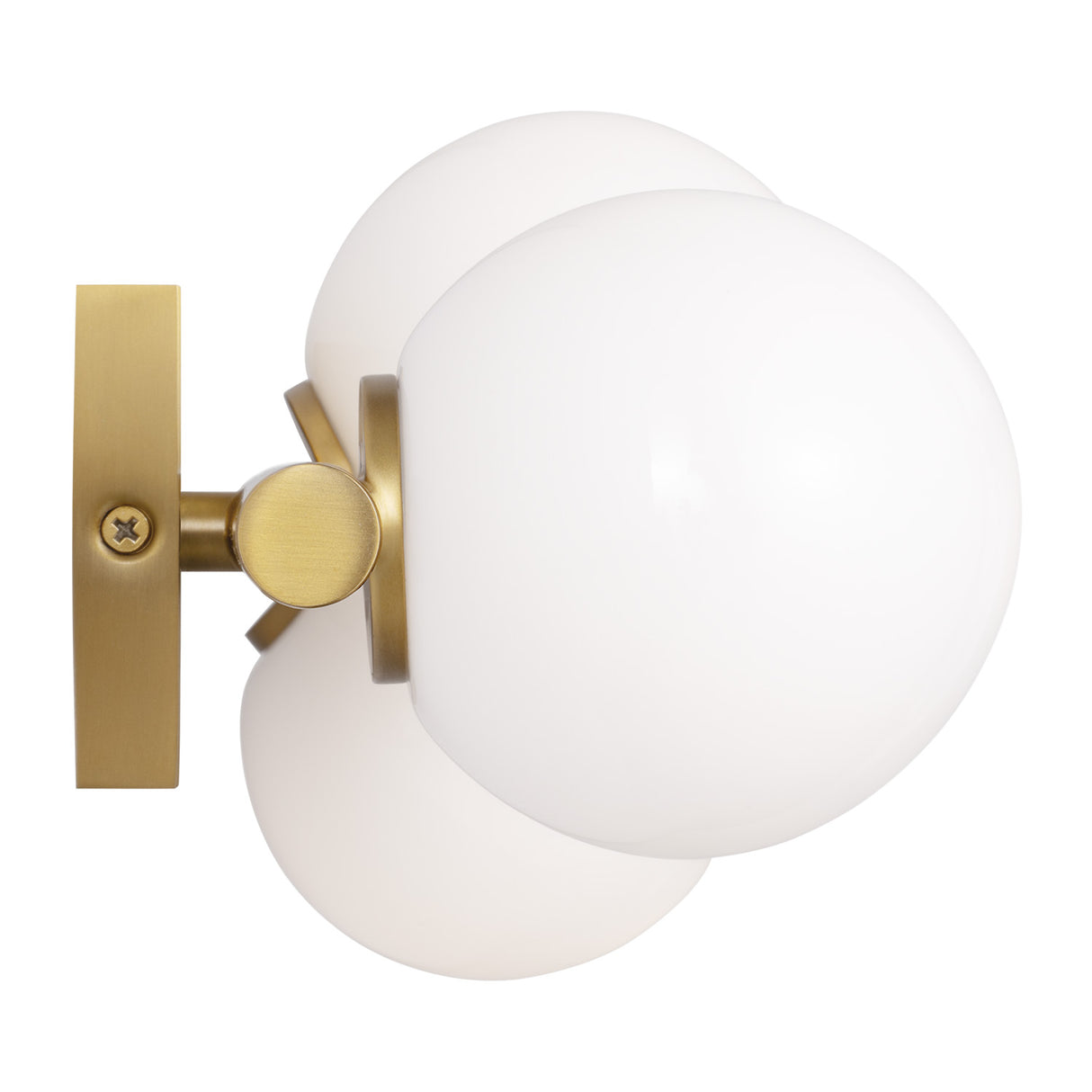 Veya 3 Light Wall Sconce 16", Modern Brass and Milk Glass