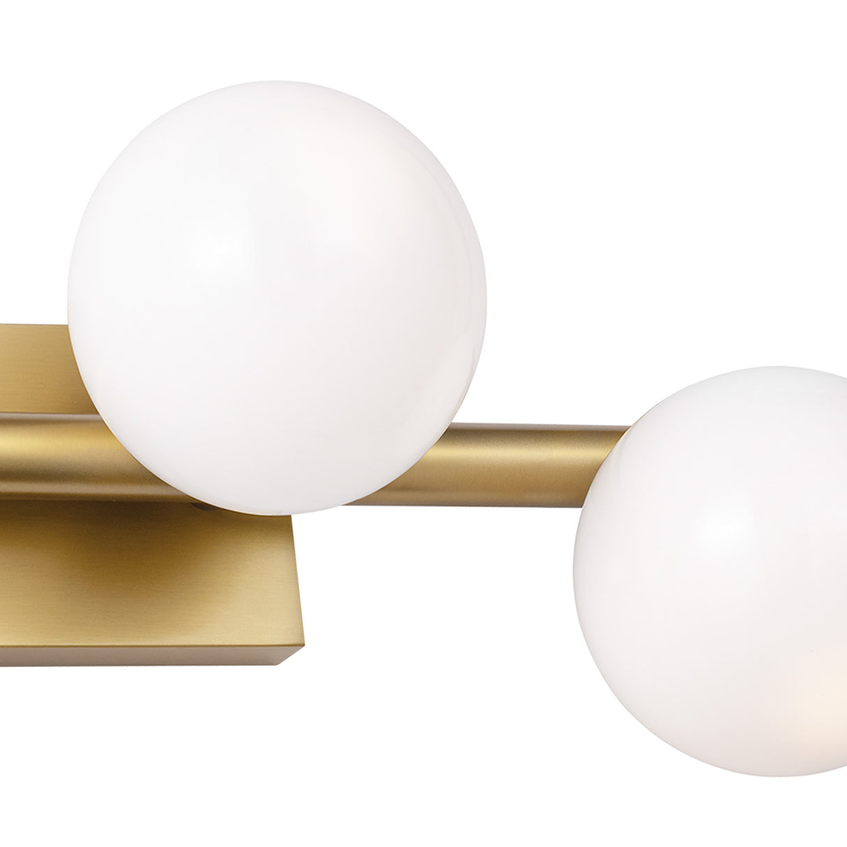 Veya 3 Light Wall Sconce 16", Modern Brass and Milk Glass
