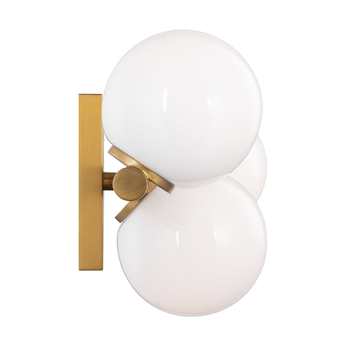 Veya 5 Light Wall Sconce 24", Modern Brass and Milk Glass