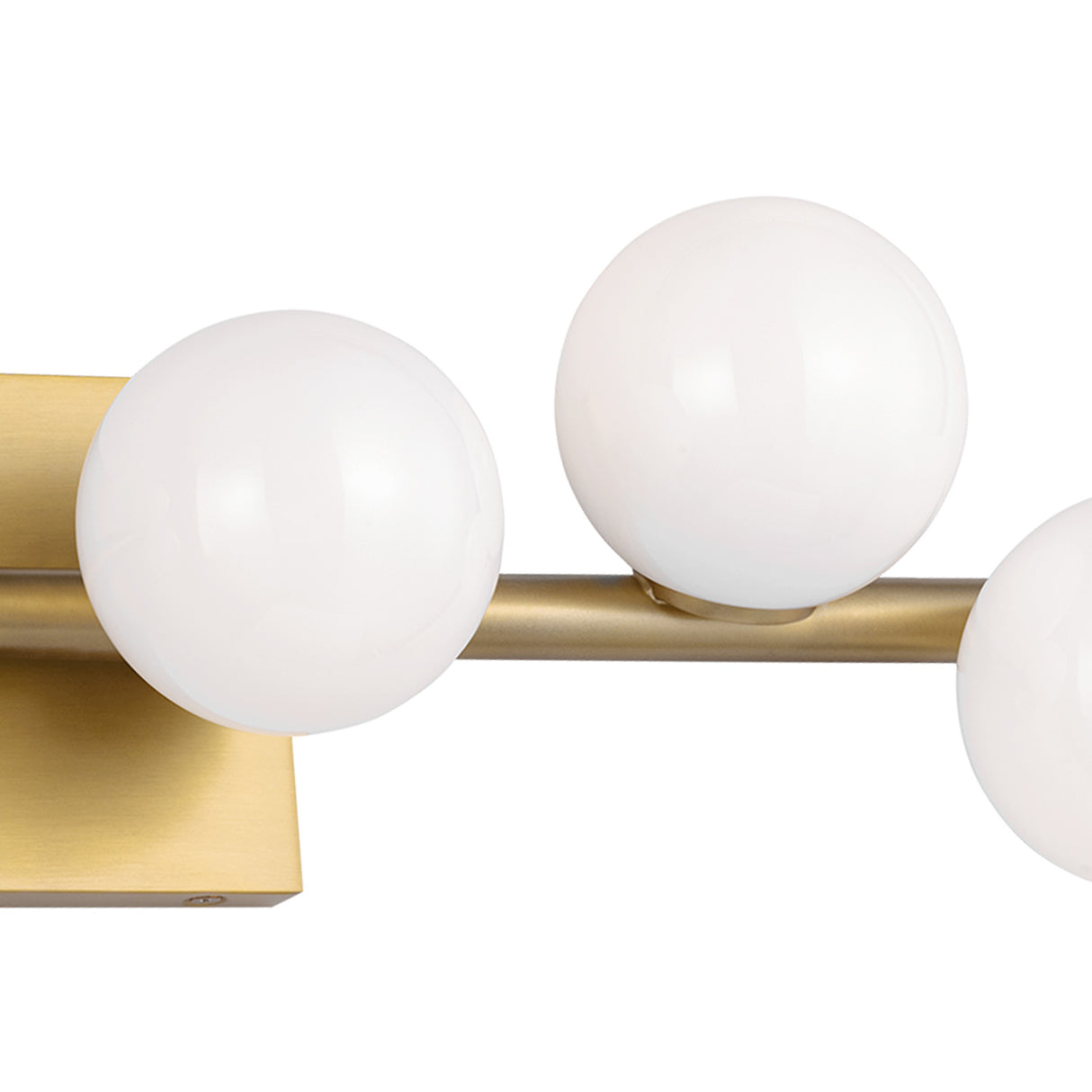 Veya 5 Light Wall Sconce 24", Modern Brass and Milk Glass