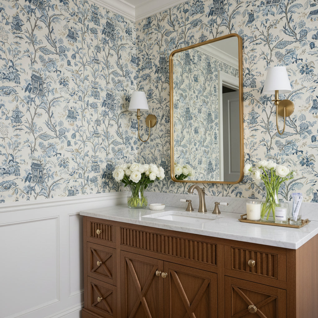 Anise Wall Sconce 15", Satin Brass for Traditional home with White Woodwork