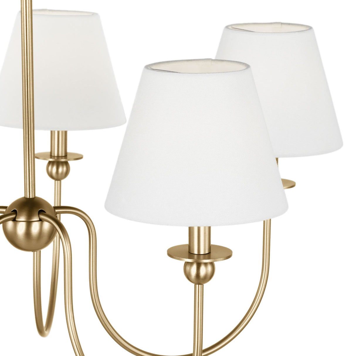 Anise 5 Light Chandelier 30", Satin Brass