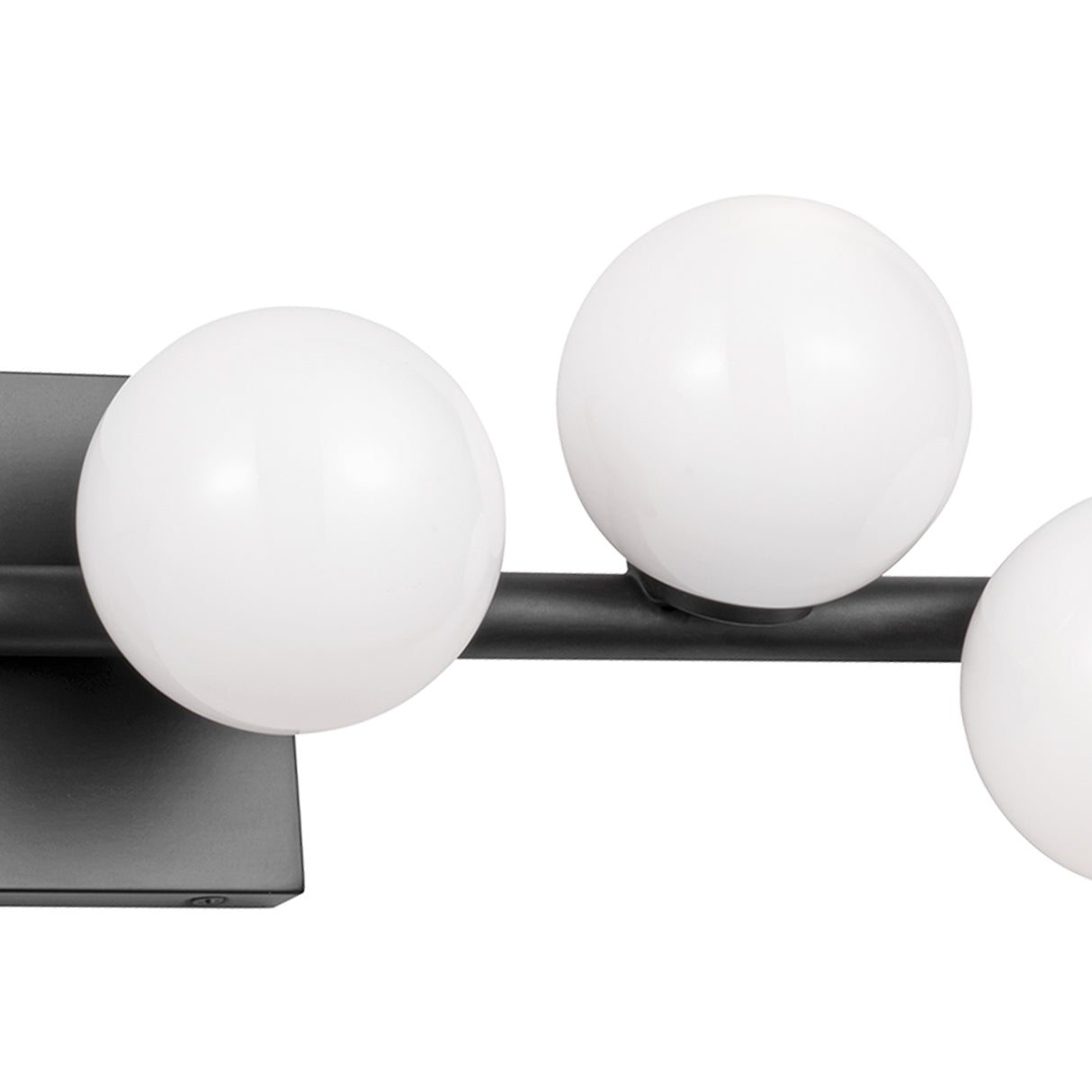 Veya 5 Light Wall Sconce 24", Aged Iron and Milk Glass