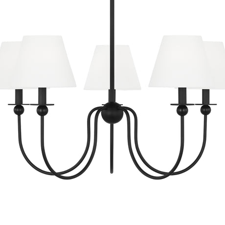 Anise 5 Light Chandelier 30", Matte Black
