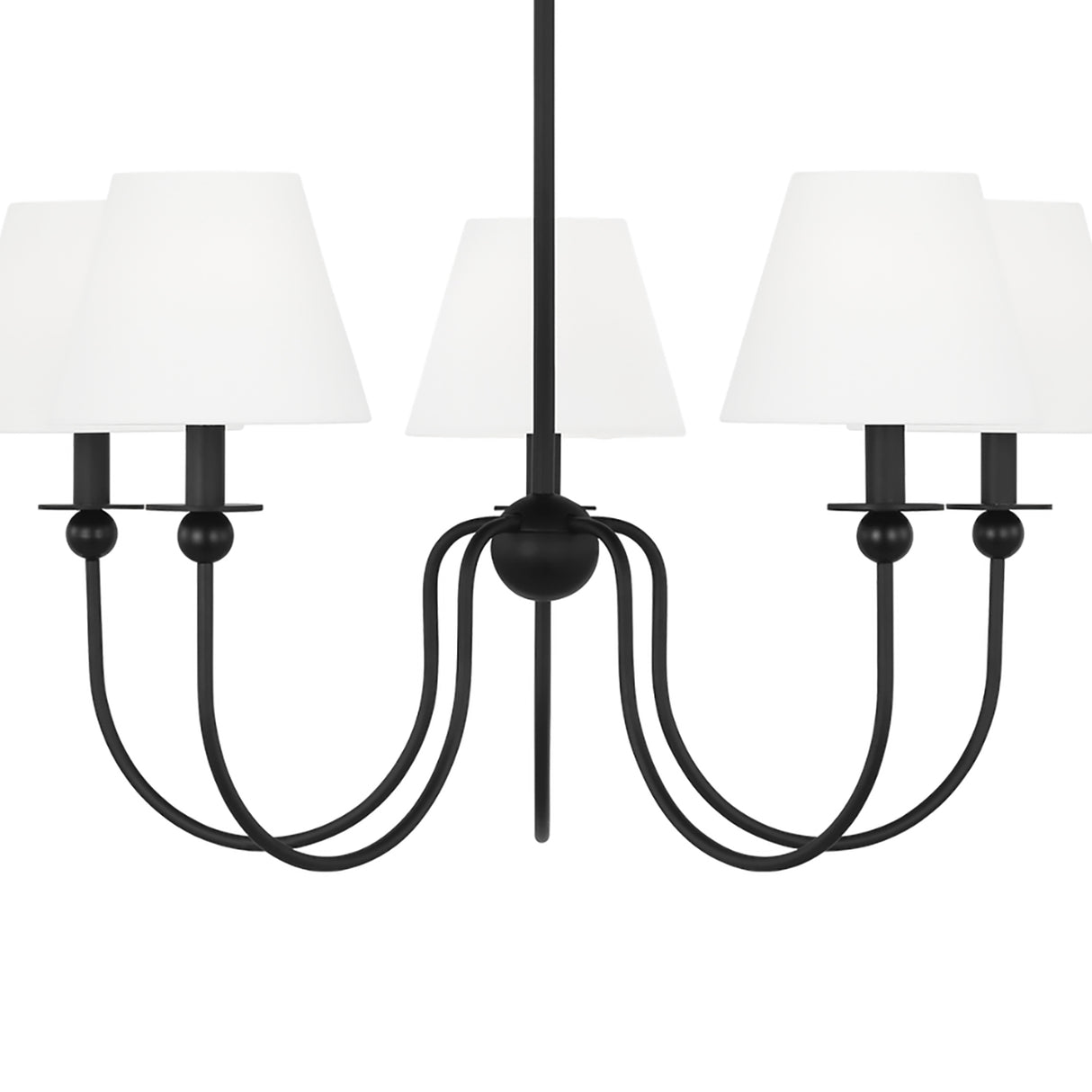 Anise 5 Light Chandelier 30", Matte Black