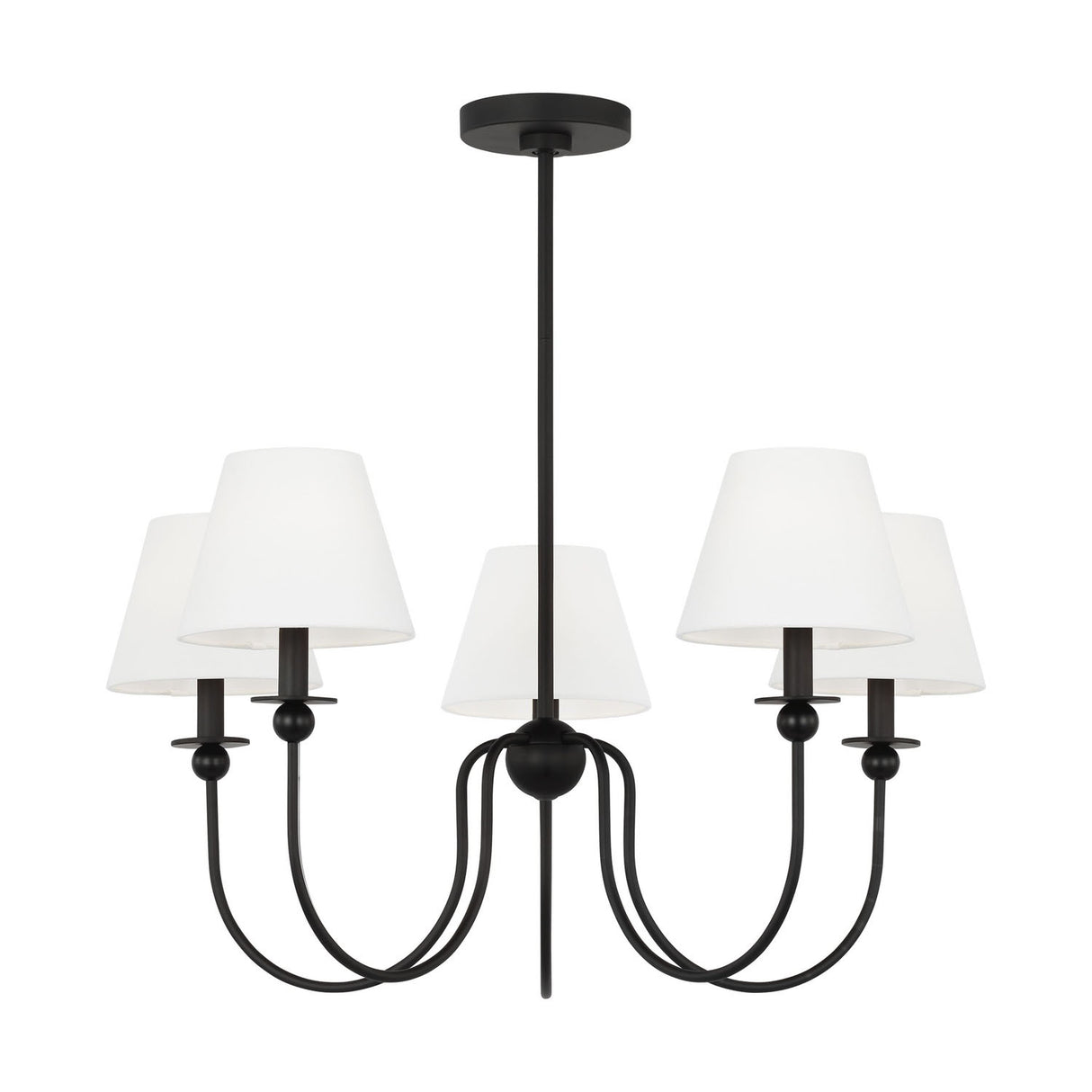 Anise 5 Light Chandelier 30", Matte Black