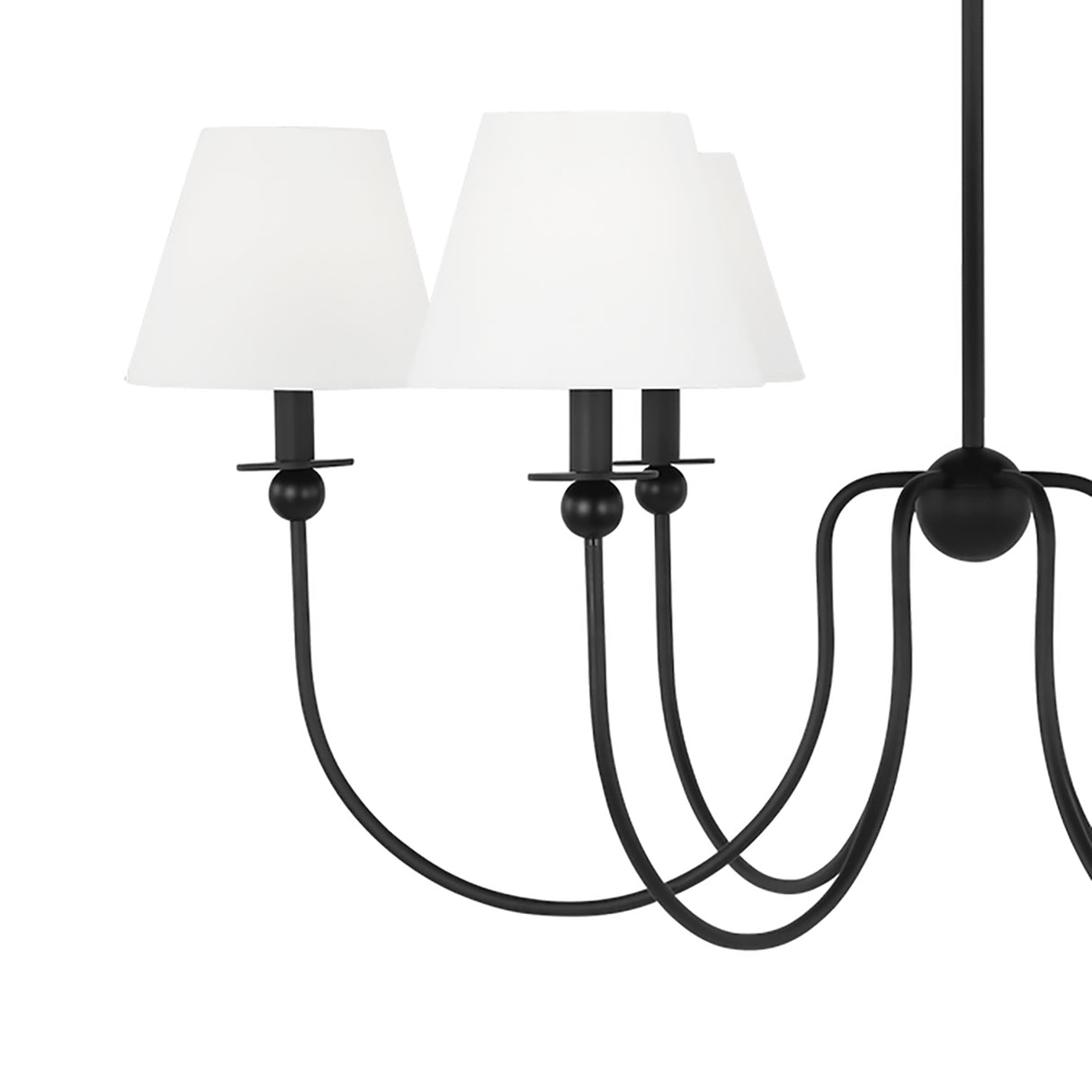 Anise 6 Light Chandelier 36", Matte Black