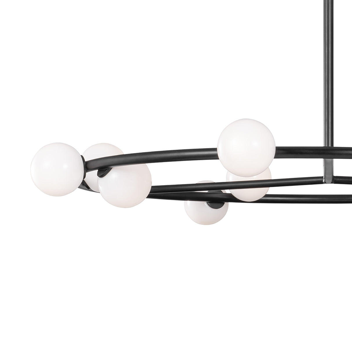 Veya 12 Light Chandelier 44", Aged Iron and Milk Glass