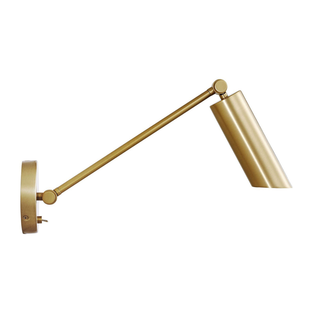 Nilo Adjustable One Arm Wall Light, Satin Brass