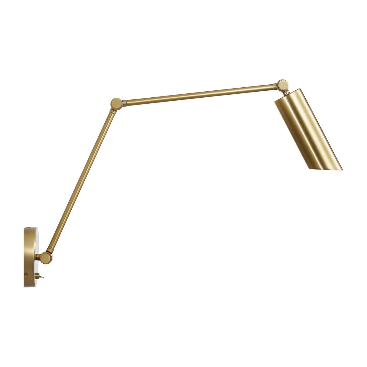 Nilo Adjustable Two Arm Wall Light, Satin Brass