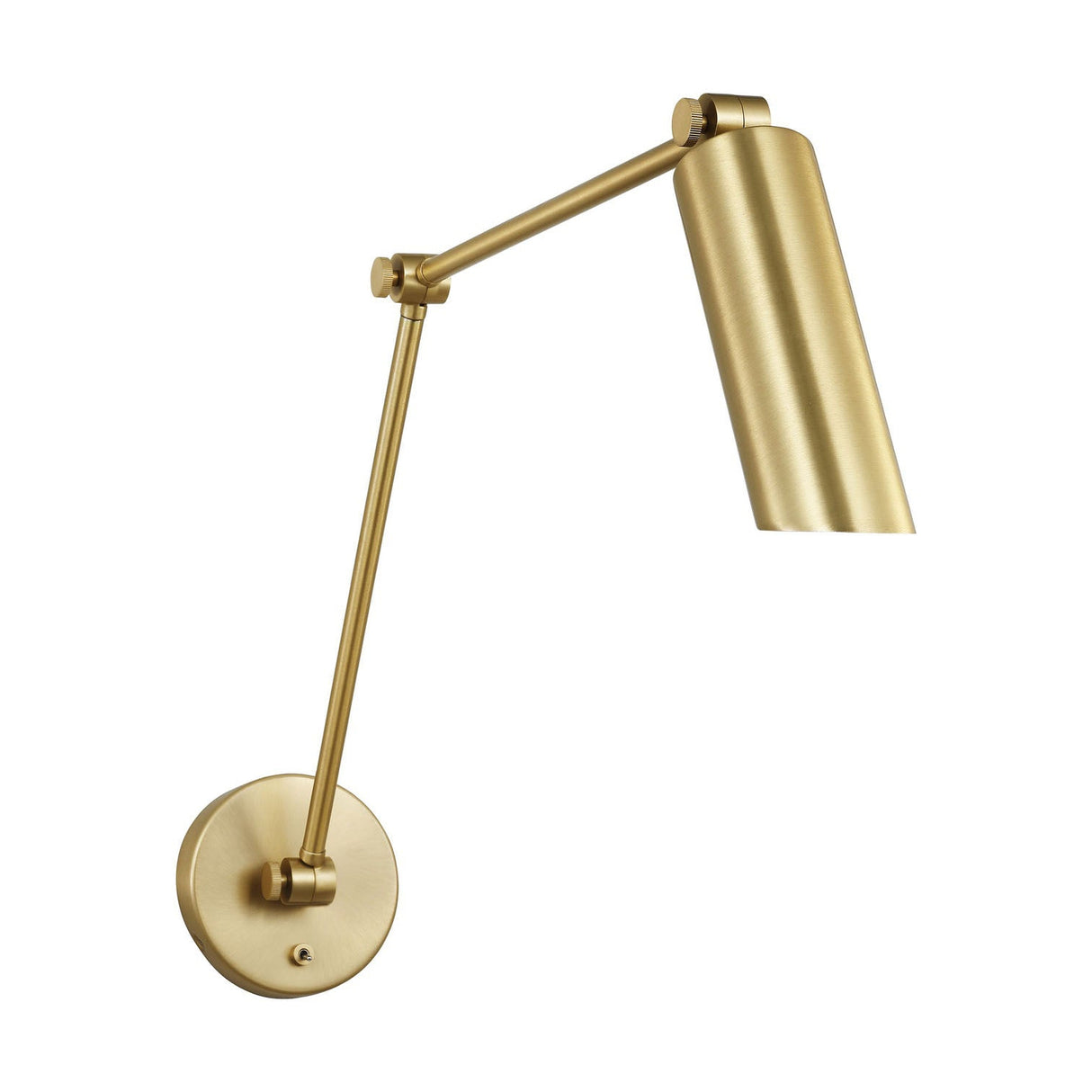 Nilo Adjustable Two Arm Wall Light, Satin Brass