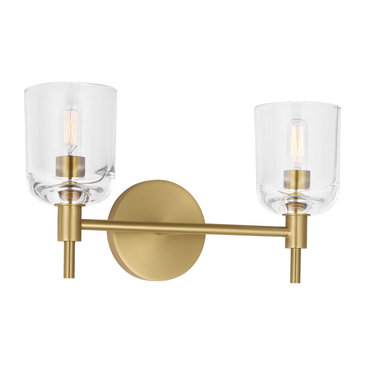 Emrys 2 Light Vanity, Modern Brass