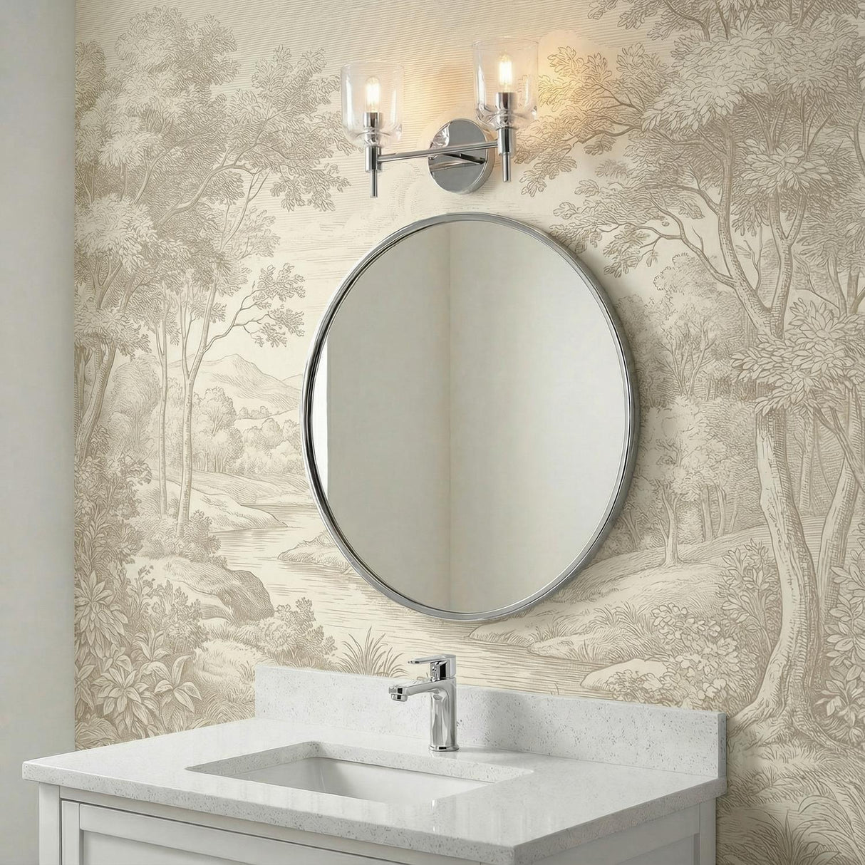 Emrys 2 Light Vanity, Polished Nickel