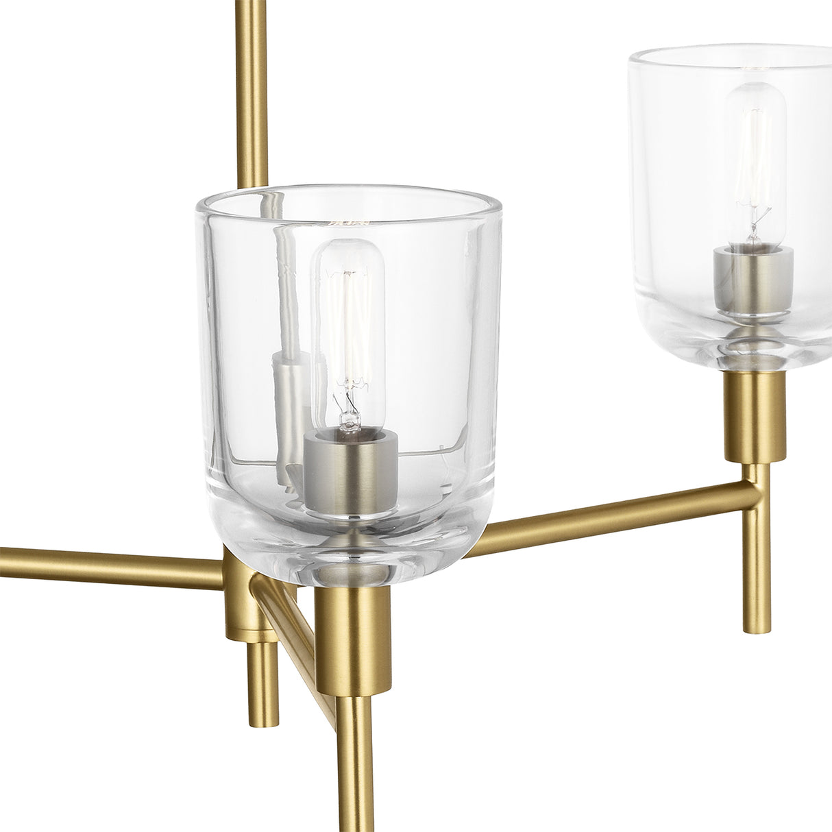 Emrys 3 Light Chandelier 24", Modern Brass