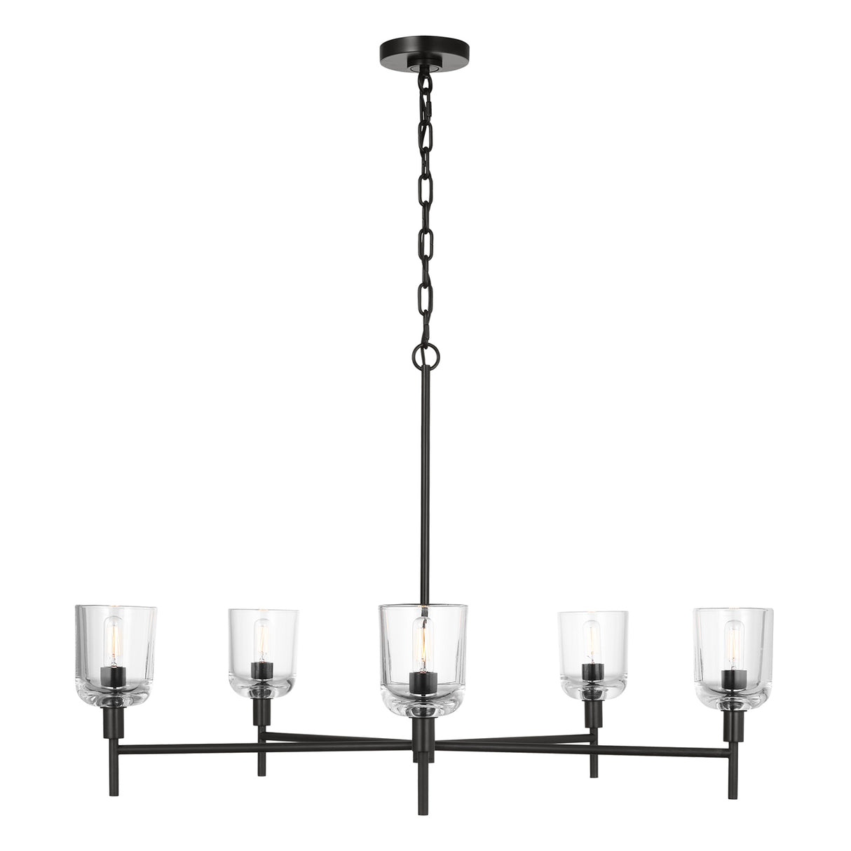 Emrys 5 Light Chandelier 36", Aged Iron