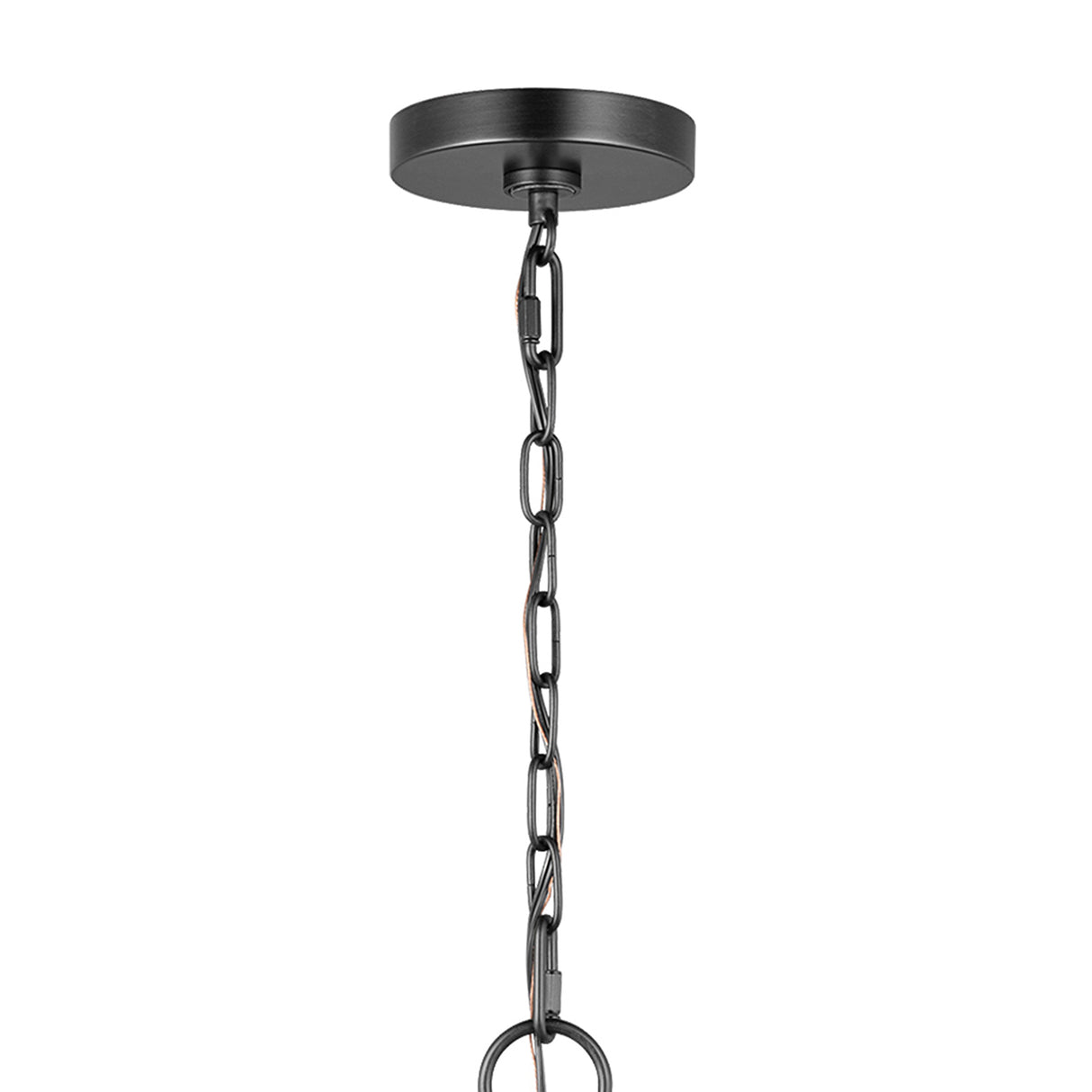 Birch Extra Large Pendant 32", Aged Iron and White Linen