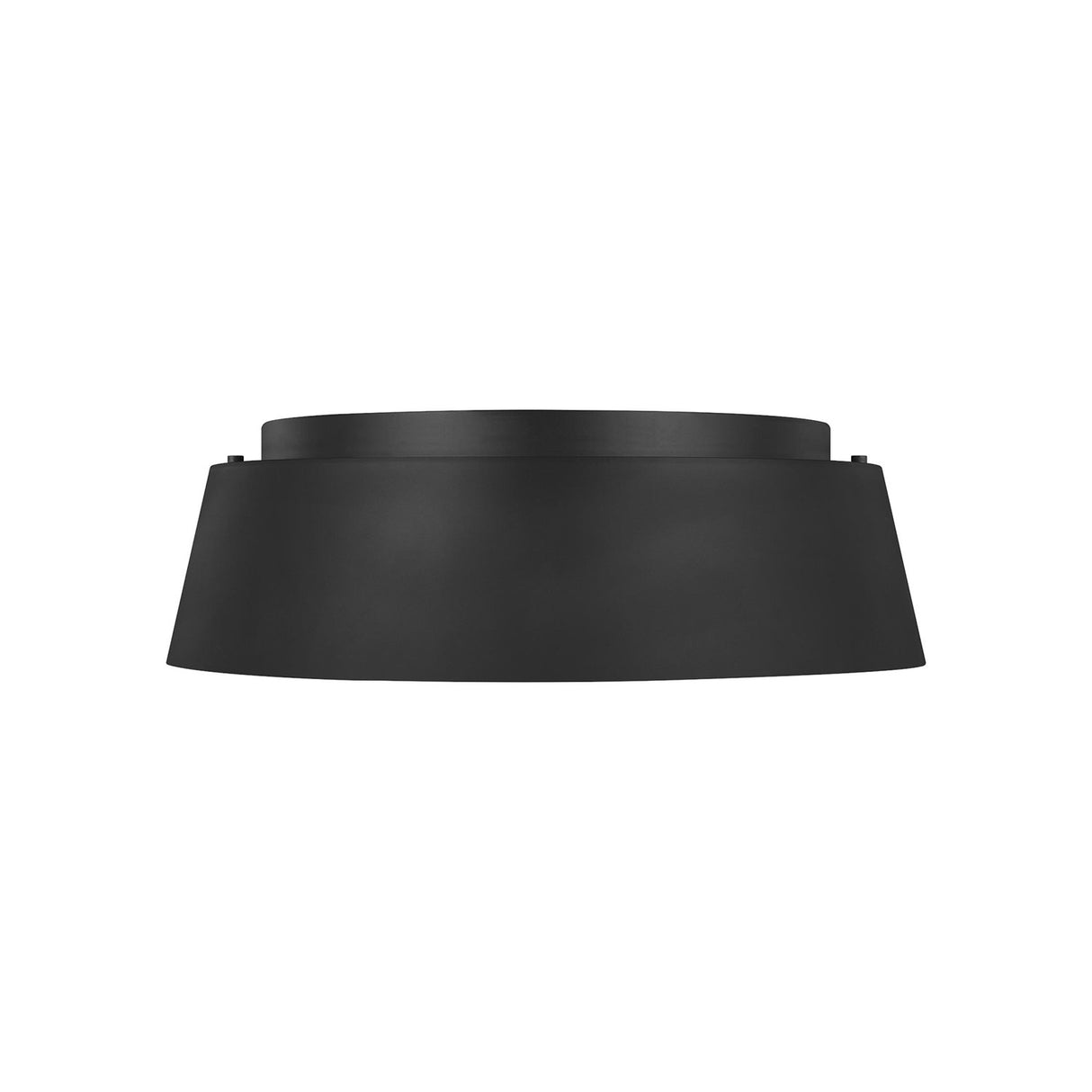 Langston Medium Flush Mount 14", Matte Black with Brushed Brass