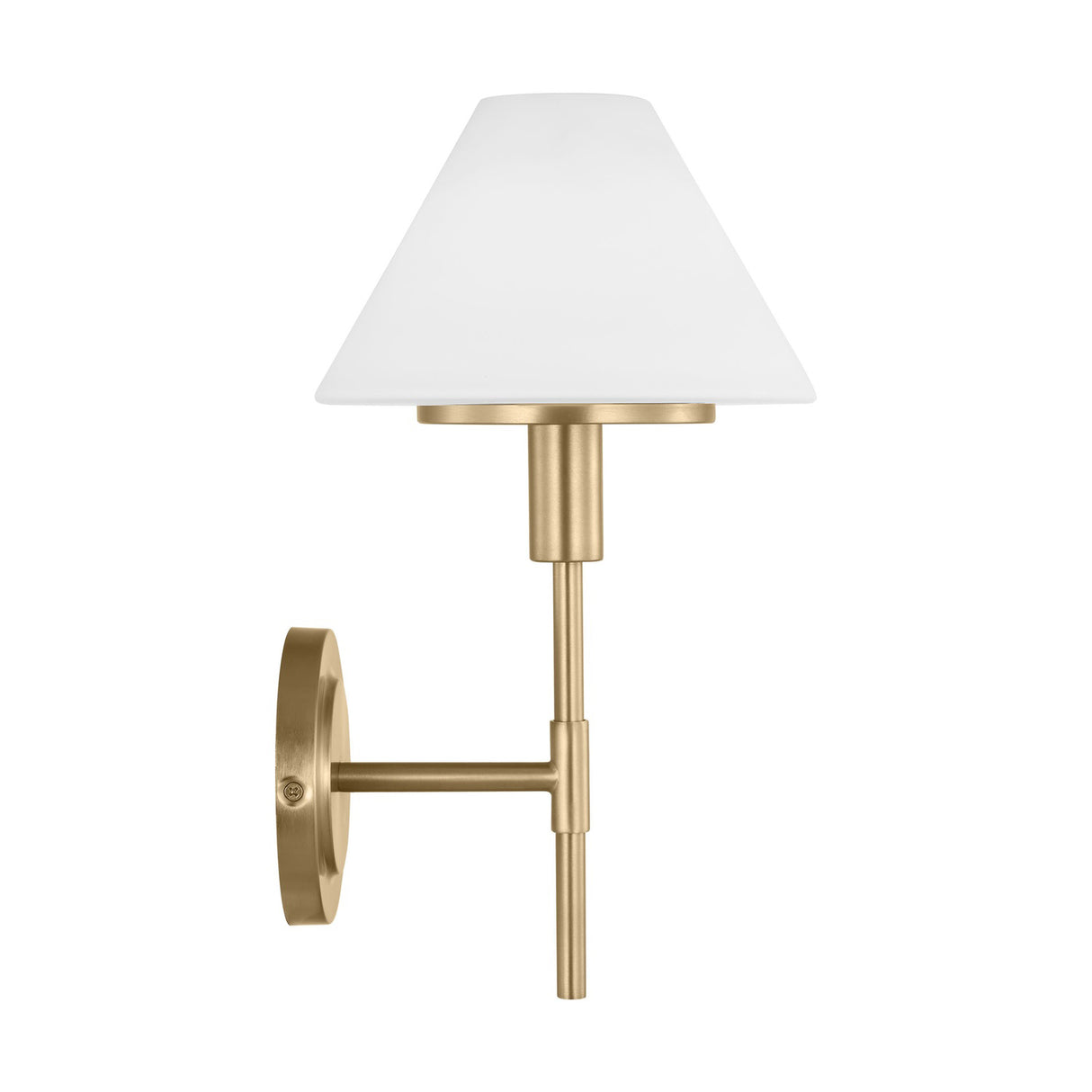 Dean Wall Sconce 14", Satin Brass and Opal Glass